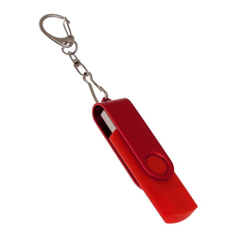 USB-флешка на 16 Гб 2 в 1 поворотный механизм, c дополнительным разъемом Type-C с одноцветным металлическим клипом, красный USB-флешка на 16 Гб 2 в 1 поворотный механизм, c дополнительным разъемом Type-C с одноцветным металлическим клипом, красный