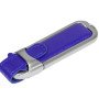 Флешка с массивным классическим корпусом, 16 Гб, синий/серебристый