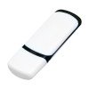 Флешка 3.0 промо прямоугольной классической формы с цветными вставками, 64 Гб, белый/черный