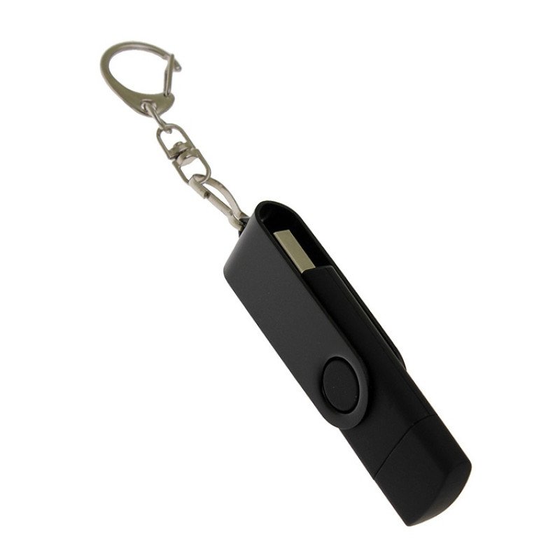USB-флешка на 16 Гб 2 в 1 поворотный механизм, c дополнительным разъемом Type-C с одноцветным металлическим клипом, черный USB-флешка на 16 Гб 2 в 1 поворотный механизм, c дополнительным разъемом Type-C с одноцветным металлическим клипом, черный