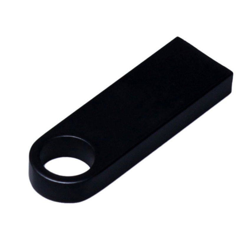 USB 2.0-флешка на 8 Гб с мини чипом и круглым отверстием, черный USB 2.0-флешка на 8 Гб с мини чипом и круглым отверстием, черный
