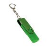 USB-флешка на 32 Гб 2 в 1 поворотный механизм, c дополнительным разъемом Type-C с одноцветным металлическим клипом, зеленый