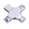 USB-флешка на 128 Гб 4 в 1 поворотный механизм, c дополнительными разъемами MicroUSB, TypeC и Lightning, серебристый USB-флешка на 128 Гб 4 в 1 поворотный механизм, c дополнительными разъемами MicroUSB, TypeC и Lightning, серебристый