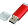 Флешка промо прямоугольной формы  c прозрачным колпачком, 32 Гб, красный
