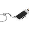 Флешка прямоугольной формы, выдвижной механизм с мини чипом, 64 Гб, черный/серебристый