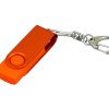 Флешка промо поворотный механизм, с однотонным металлическим клипом, 4 Гб, оранжевый
