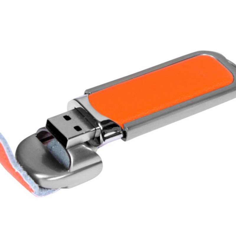 Флешка 3.0 с массивным классическим корпусом, 128 Гб, оранжевый/серебристый