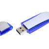Флешка промо овальной формы, 16 Гб, серебристый/синий