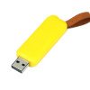 USB-флешка промо на 4 Гб прямоугольной формы, выдвижной механизм, желтый