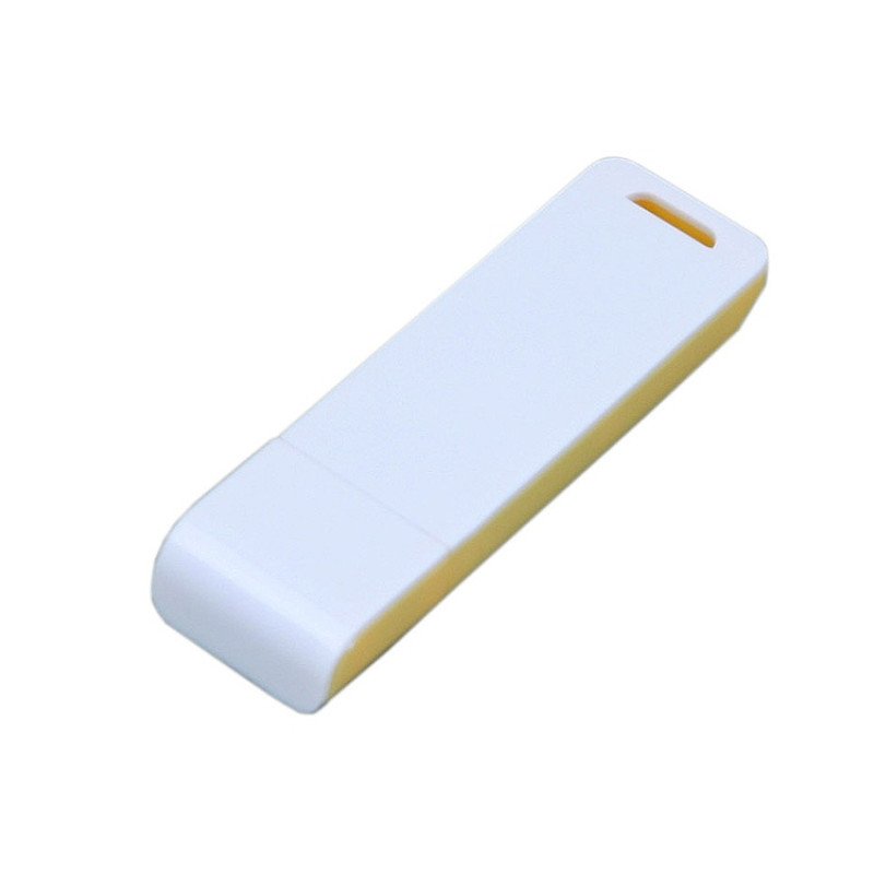 Флешка прямоугольной формы, оригинальный дизайн, двухцветный корпус, 64 Гб, желтый/белый