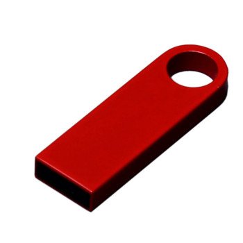USB 2.0-флешка на 4 Гб с мини чипом и круглым отверстием, красный