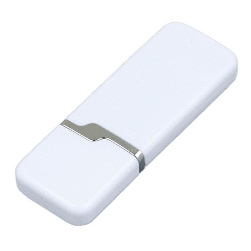 Флешка промо прямоугольной формы c оригинальным колпачком, 64 Гб, белый