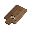 Флешка в виде деревянной карточки с выдвижным механизмом, 8 Гб, коричневый