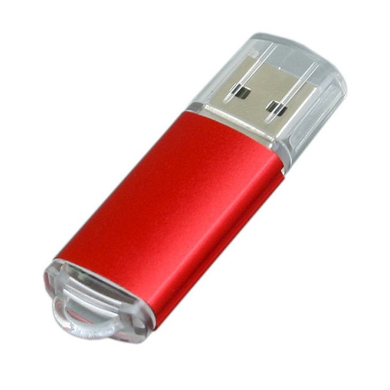 Флешка промо прямоугольной формы  c прозрачным колпачком, 32 Гб, красный