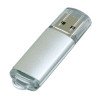 Флешка промо прямоугольной формы  c прозрачным колпачком, 64 Гб, серебристый