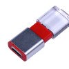 USB-флешка промо на 32 Гб прямоугольной формы, выдвижной механизм, красный