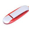 Флешка промо овальной формы, 32 Гб, серебристый/красный