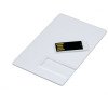 USB-флешка на 16 Гб в виде пластиковой карты с полностью выдвижным чипом, белый USB-флешка на 16 Гб в виде пластиковой карты с полностью выдвижным чипом, белый