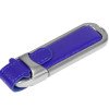 Флешка с массивным классическим корпусом, 32 Гб, синий/серебристый