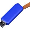 USB-флешка промо на 32 Гб прямоугольной формы, выдвижной механизм, синий