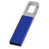 Флеш-карта USB 2.0 16 Gb с карабином "Hook", синий/серебристый