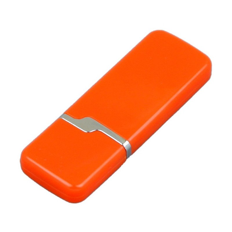 Флешка промо прямоугольной формы c оригинальным колпачком, 32 Гб, оранжевый