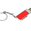 Флешка прямоугольной формы, выдвижной механизм с мини чипом, 32 Гб, красный/серебристый