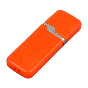 Флешка промо прямоугольной формы c оригинальным колпачком, 64 Гб, оранжевый