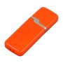 Флешка промо прямоугольной формы c оригинальным колпачком, 64 Гб, оранжевый