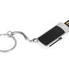Флешка прямоугольной формы, выдвижной механизм с мини чипом, 8 Гб, черный/серебристый