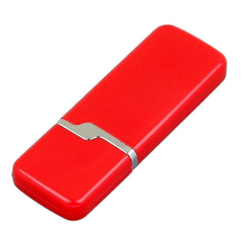 Флешка промо прямоугольной формы c оригинальным колпачком, 32 Гб, красный