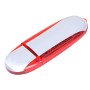 Флешка 3.0 промо овальной формы, 32 Гб, серебристый/красный