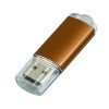 Флешка промо прямоугольной формы  c прозрачным колпачком, 32 Гб, коричневый