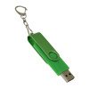 USB-флешка на 16 Гб 2 в 1 поворотный механизм, c дополнительным разъемом Type-C с одноцветным металлическим клипом, зеленый