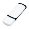 Флешка промо прямоугольной классической формы с цветными вставками, 64 Гб, белый/черный