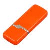 Флешка промо прямоугольной формы c оригинальным колпачком, 64 Гб, оранжевый