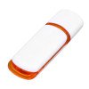 Флешка 3.0 промо прямоугольной классической формы с цветными вставками, 64 Гб, белый/оранжевый