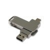 USB 2.0- флешка на 64 Гб поворотный механизм 2 в 1, c дополнительным разъемом Type-C с одноцветным металлическим клипом, серебристый USB 2.0- флешка на 64 Гб поворотный механизм 2 в 1, c дополнительным разъемом Type-C с одноцветным металлическим клипом, серебристый