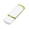 Флешка 3.0 промо прямоугольной классической формы с цветными вставками, 128 Гб, белый/желтый