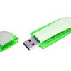 Флешка промо овальной формы, 32 Гб, серебристый/зеленый