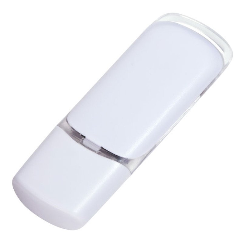 Флешка промо прямоугольной классической формы с цветными вставками, 32 Гб, белый