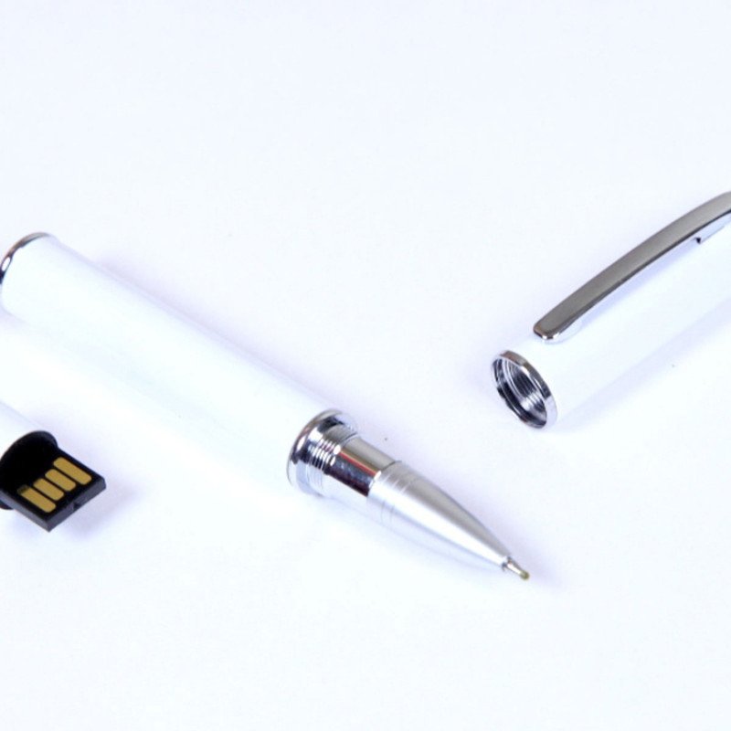 USB-флешка на 8 Гб в виде ручки с мини чипом, белый USB-флешка на 8 Гб в виде ручки с мини чипом, белый