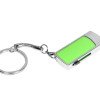 Флешка прямоугольной формы, выдвижной механизм с мини чипом, 8 Гб, зеленый/серебристый