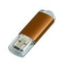 Флешка промо прямоугольной формы  c прозрачным колпачком, 64 Гб, коричневый