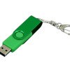 Флешка 3.0 промо поворотный механизм, с однотонным металлическим клипом, 32 Гб, зеленый