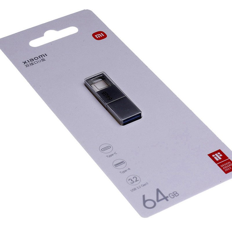 USB 3.0-флешка на 64 Гб с разъемами USB-A и Type-C, серебристый USB 3.0-флешка на 64 Гб с разъемами USB-A и Type-C, серебристый