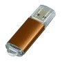 Флешка промо прямоугольной формы  c прозрачным колпачком, 32 Гб, коричневый