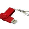 Флешка 3.0 промо поворотный механизм, с однотонным металлическим клипом, 128 Гб, красный