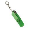 USB-флешка на 64 Гб 2 в 1 поворотный механизм, c дополнительным разъемом Type-C с одноцветным металлическим клипом, зеленый
