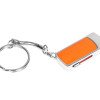 Флешка прямоугольной формы, выдвижной механизм с мини чипом, 8 Гб, оранжевый/серебристый